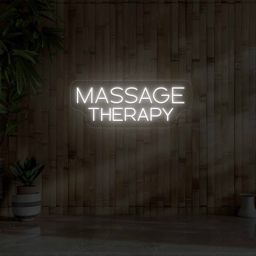 Therapy Massage Neon Sign | White