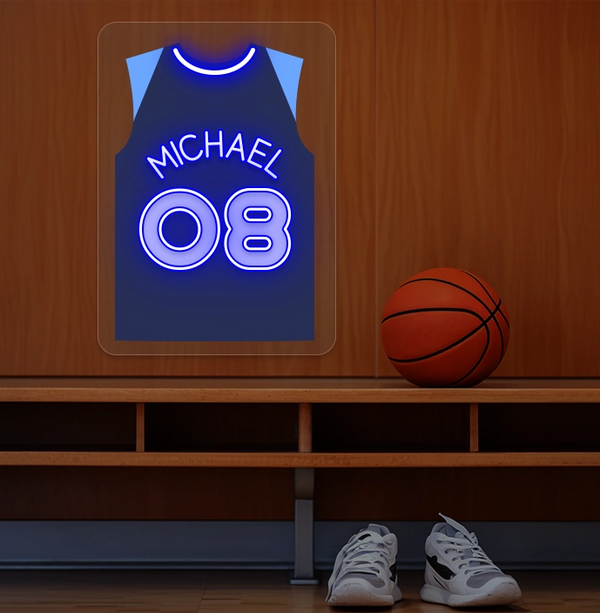 Personalized MIN Jersey Basketball Neon Artwork Sign