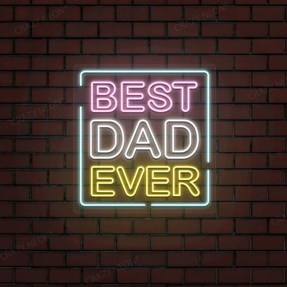 Best Dad Ever Multicolor Neon Sign | Iceblue