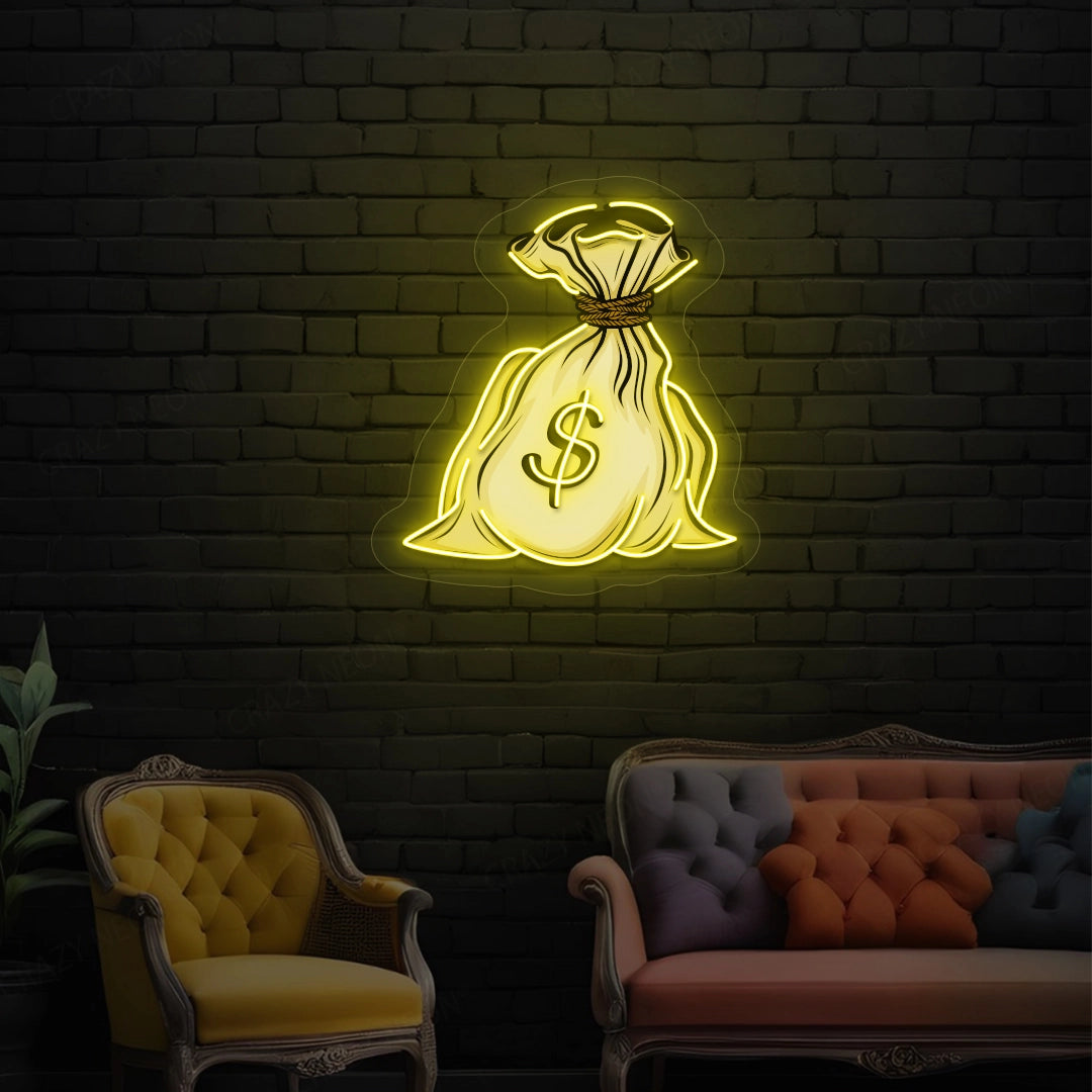 Money Bag Artwork Neon Sign