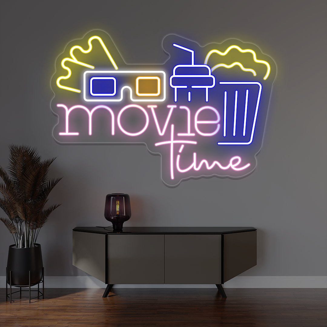 Movie Time Neon Sign