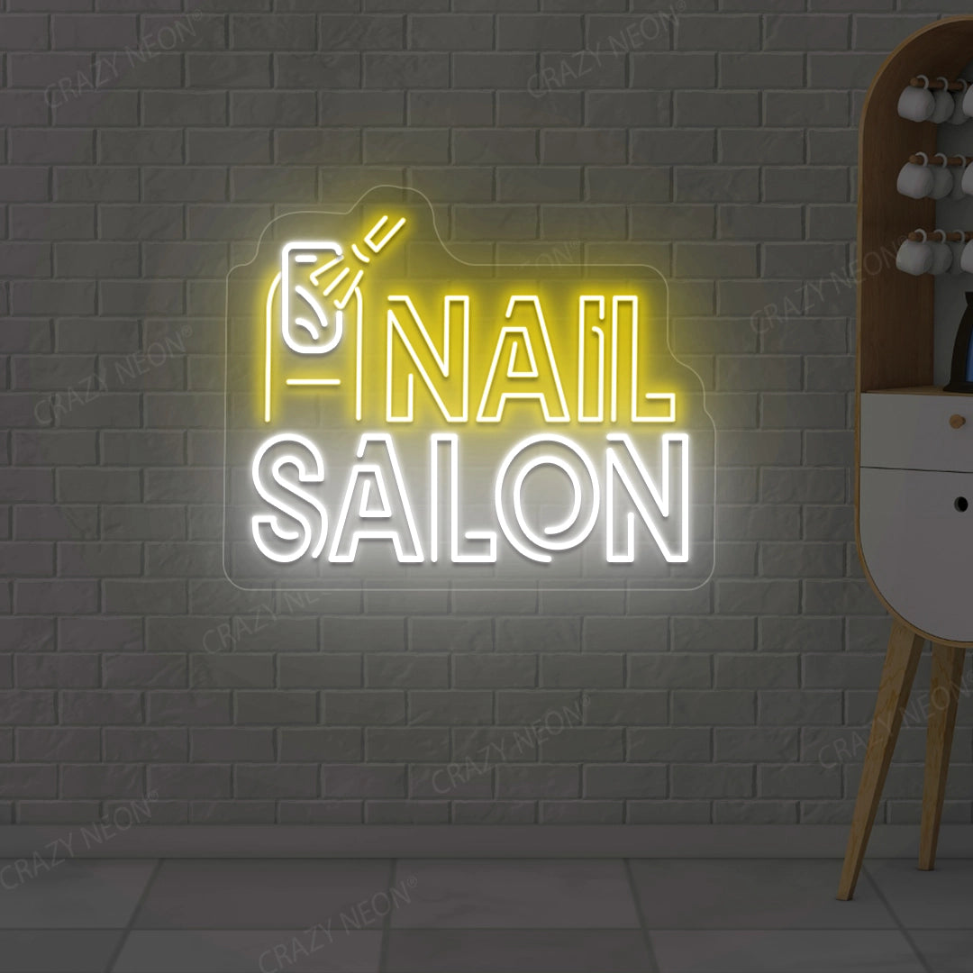 Nail Salon Neon Sign | Yellow