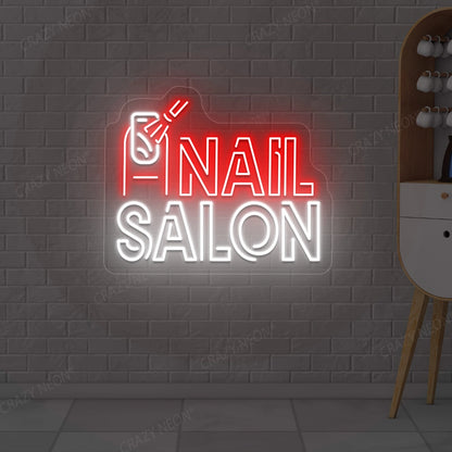 Nail Salon Neon Sign |  Red