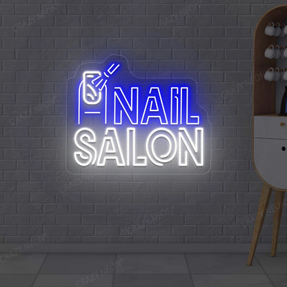 Nail Salon Neon Sign | Blue