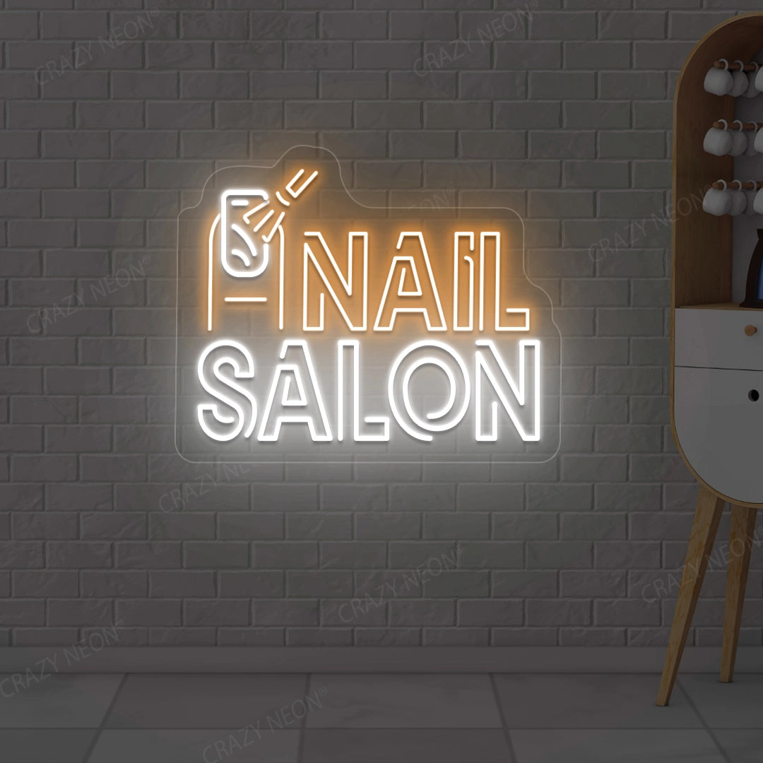 Nail Salon Neon Sign | Orange