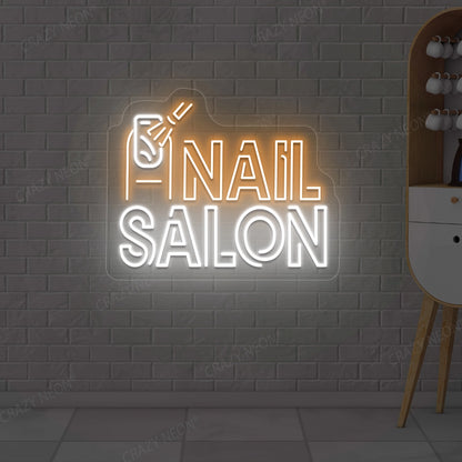 Nail Salon Neon Sign | Orange