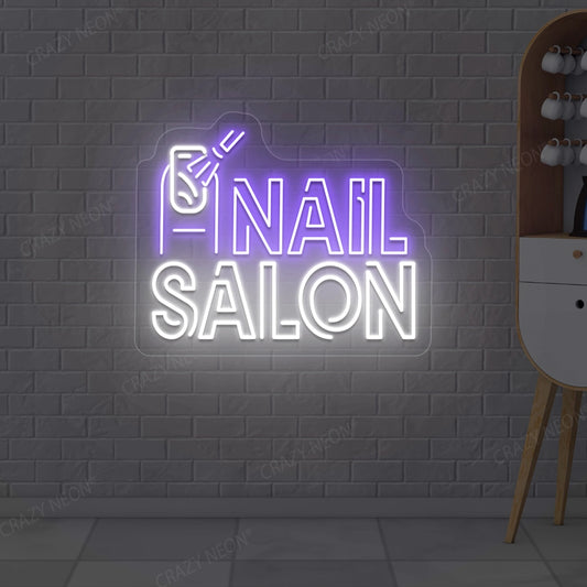 Nail Salon Neon Sign | Purple