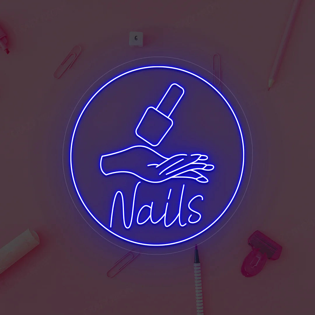 Nail polish Neon Sign | Blue