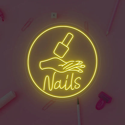 Nail polish Neon Sign | Yellow