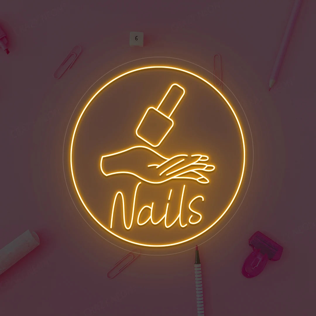 Nail polish Neon Sign | Orange