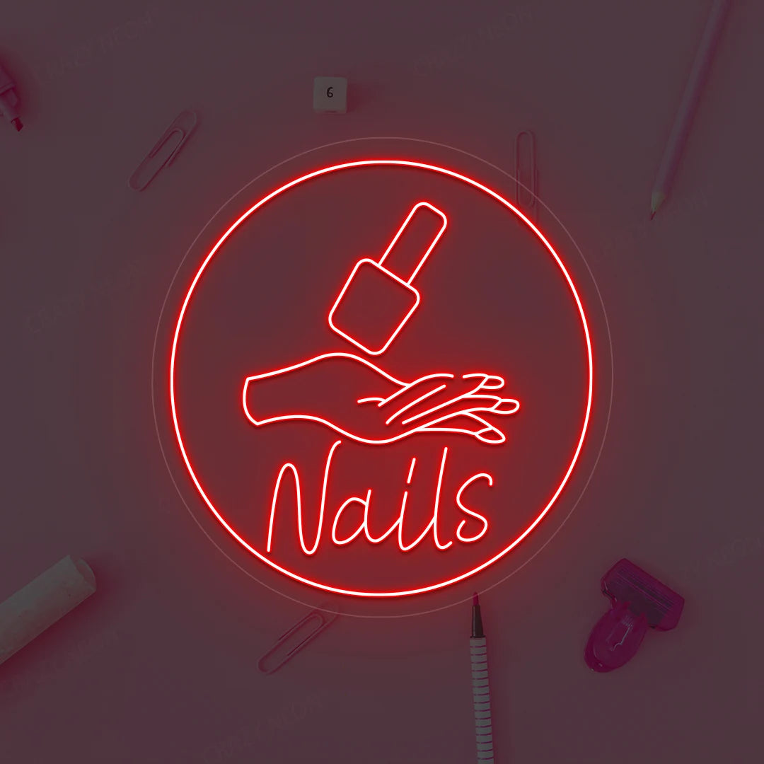 Nail polish Neon Sign | Red