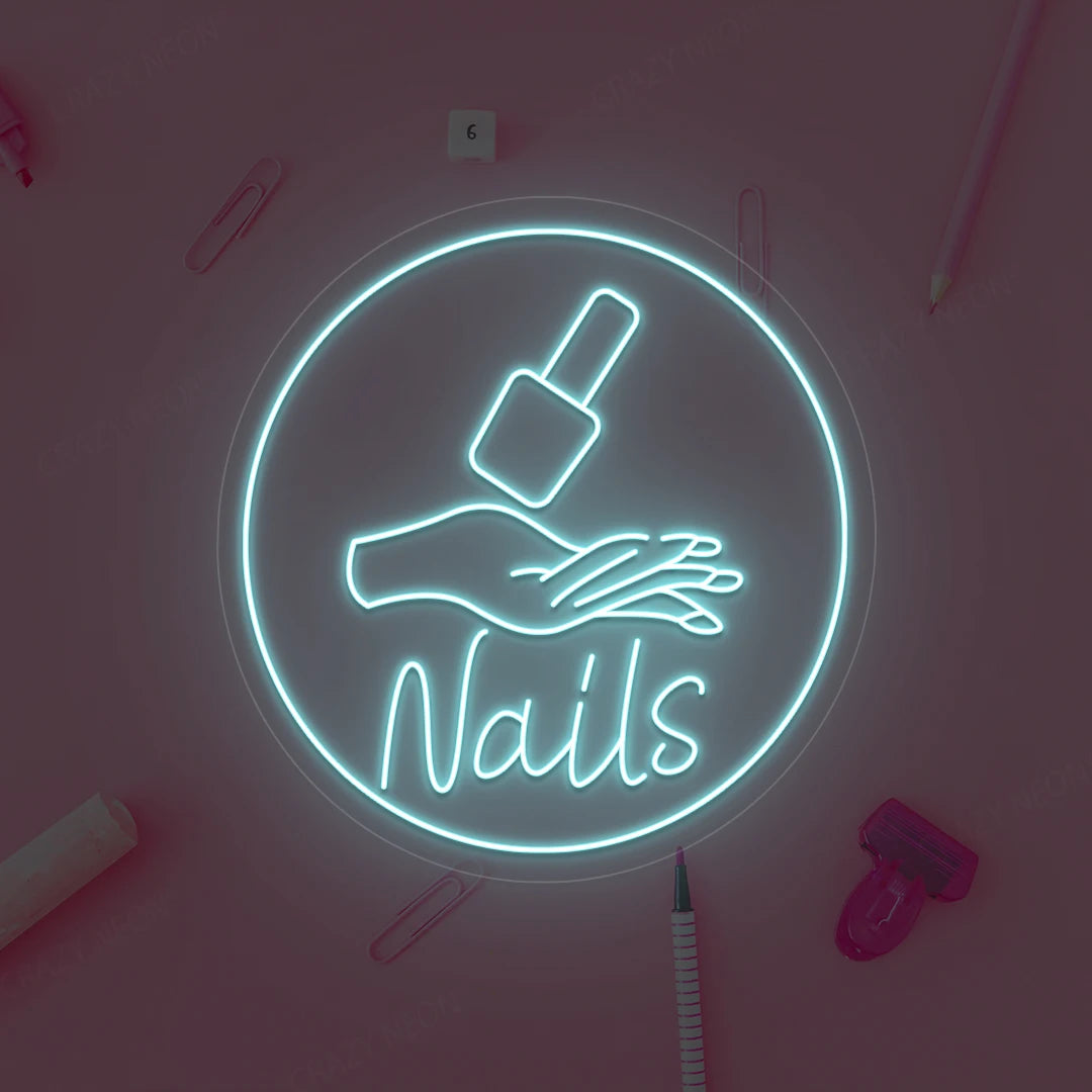 Nail polish Neon Sign | iceblue