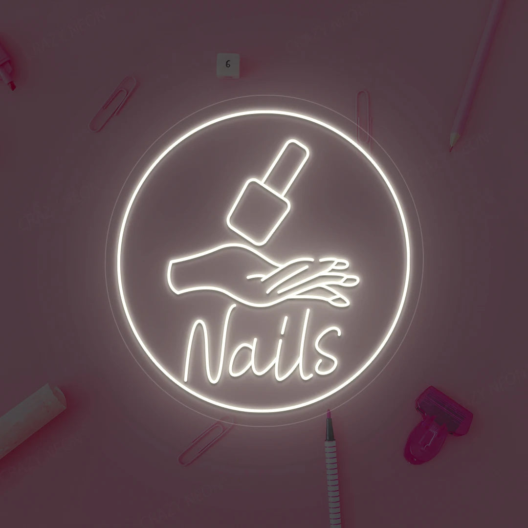 Nail polish Neon Sign | white