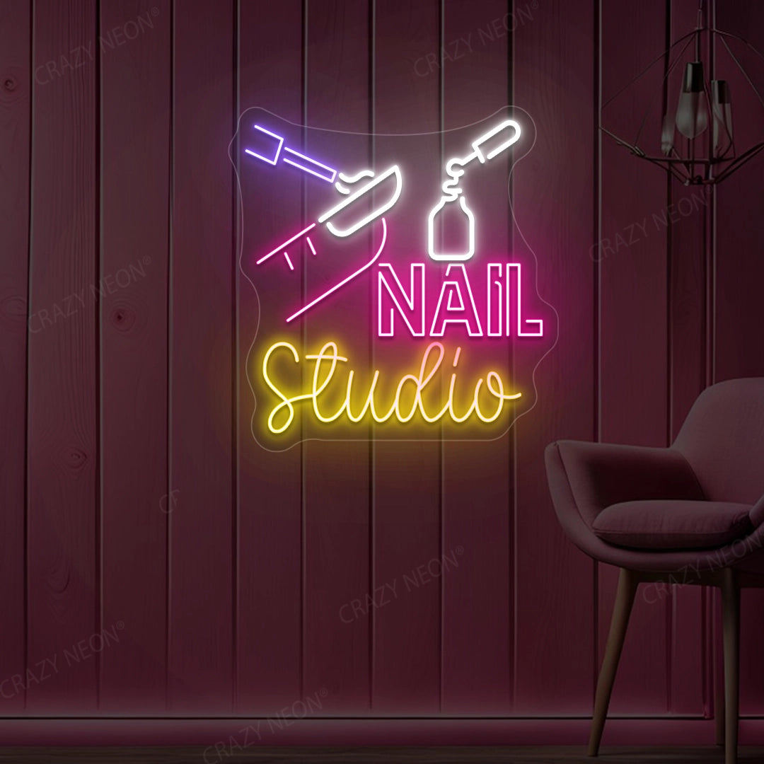 Nail Studio Neon Sign | Pink