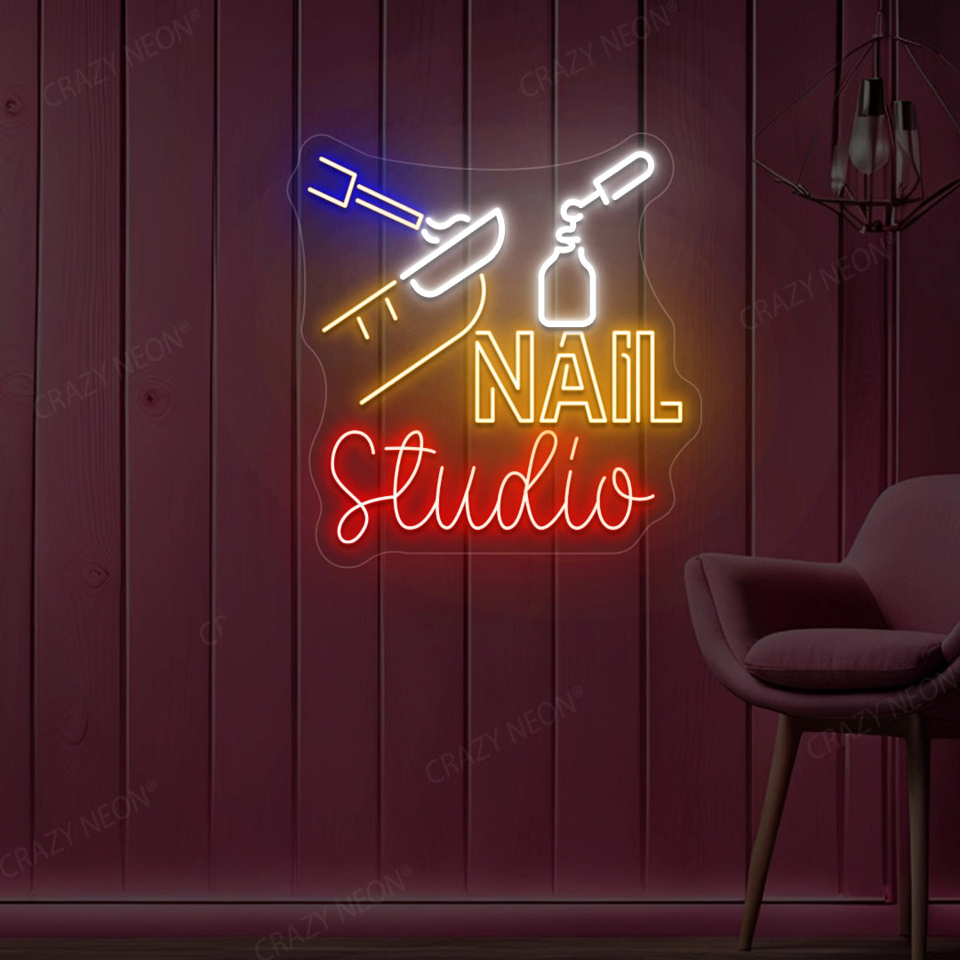 Nail Studio Neon Sign | orange