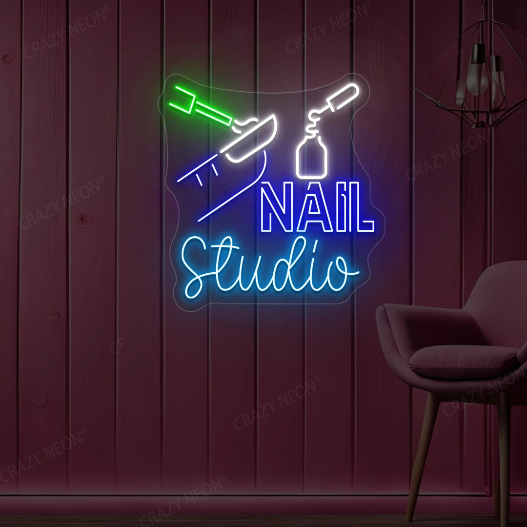 Nail Studio Neon Sign | Blue