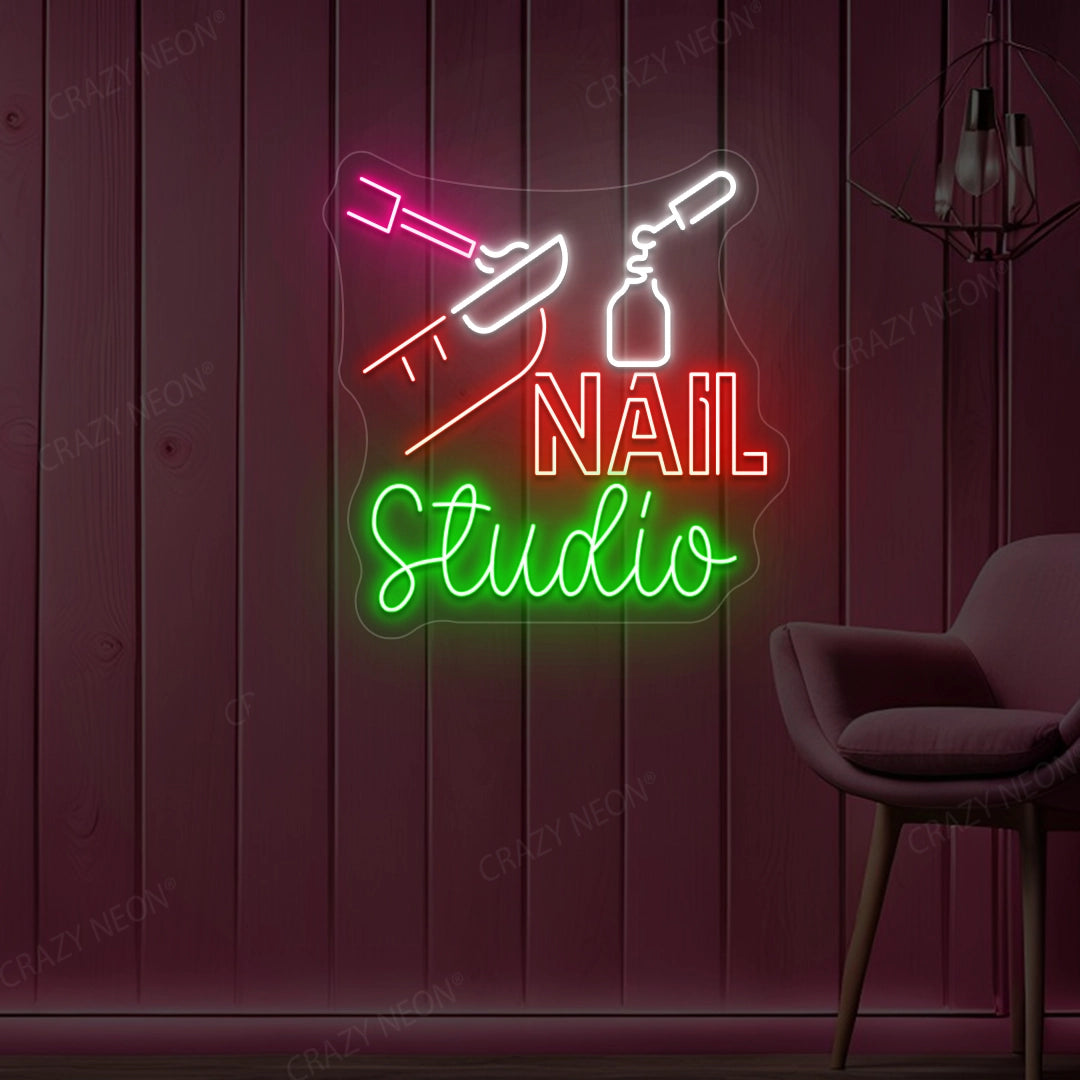 Nail Studio Neon Sign | Red