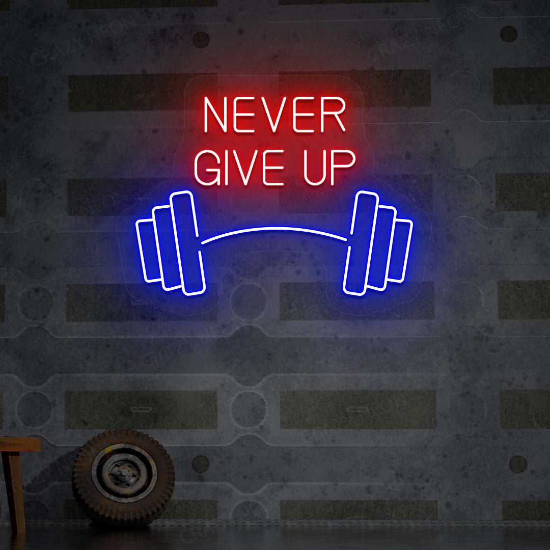 Never Give Up Neon Sign