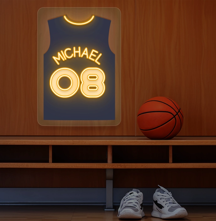 Personalized NOP Basketball Jersey Neon Artwork Sign – Crazy Neon