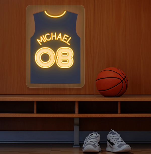 Personalized NOP Basketball Jersey Neon Artwork Sign