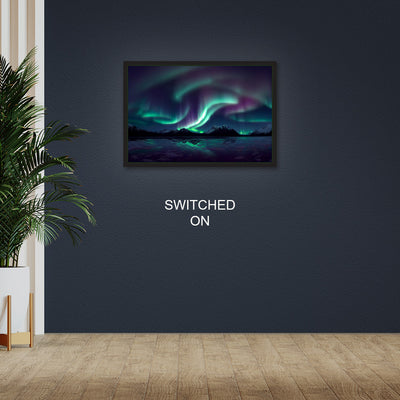 Northern Lights Mountain Scenery Illuminated Sign