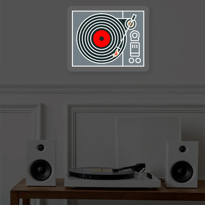 Vinyl Player Non Lit Neon Artwork mounted on Wall