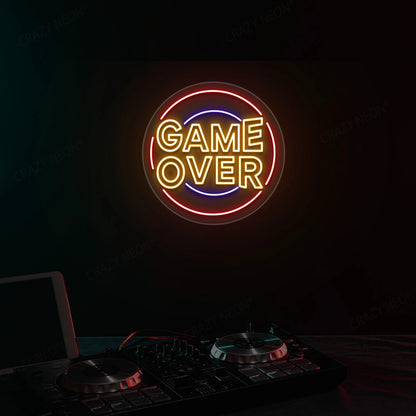 Cool Game Over Neon Sign | Orange