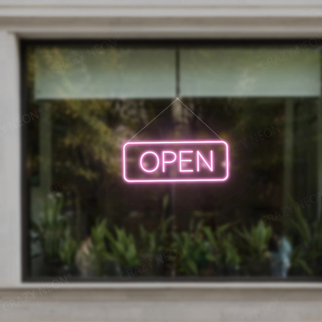 Open Sign Rectangle Shape | Pink