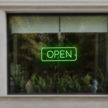 Open Sign Rectangle Shape | Green