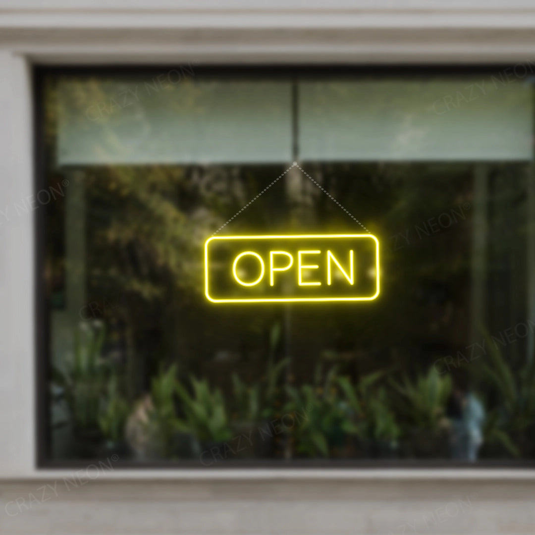 Open Sign Rectangle Shape | Yellow