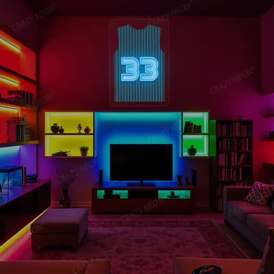 Orlando Hill 33 Jersey Basketball Neon Artwork