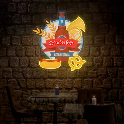 Oktoberfest Bavarian Beer Fest Neon Sign | Red