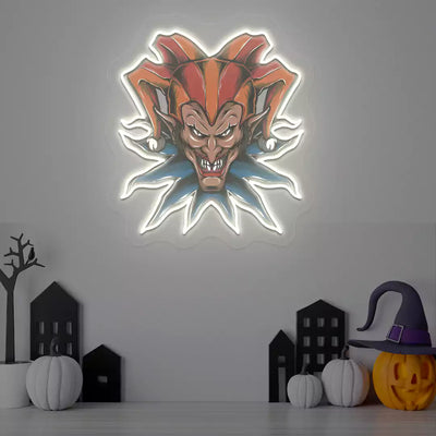 Fierce Jester Neon Artwork | White
