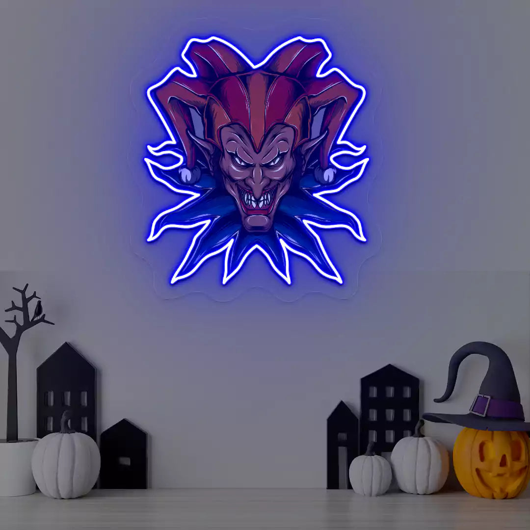 Fierce Jester Neon Artwork | Blue
