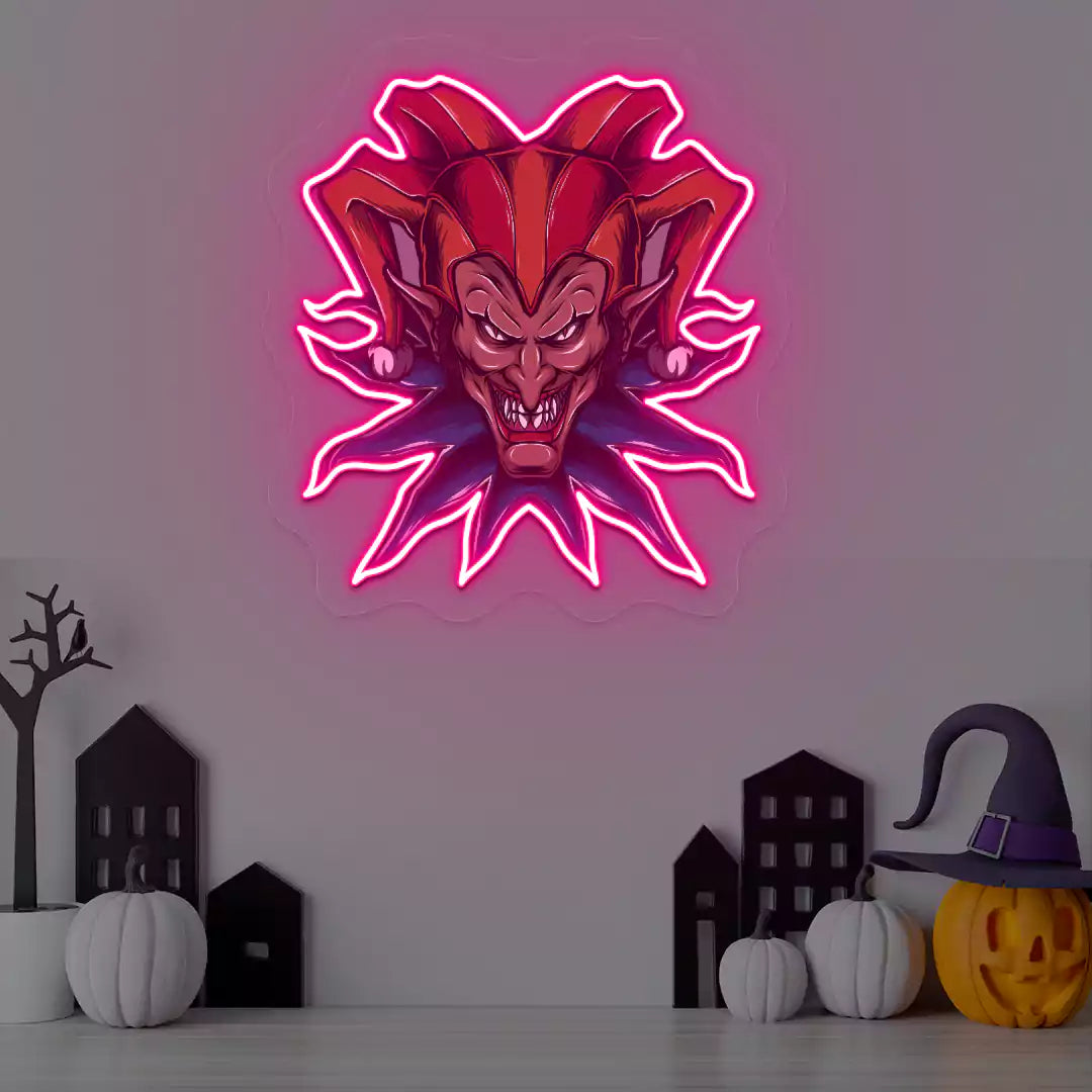 Fierce Jester Neon Artwork | Pink