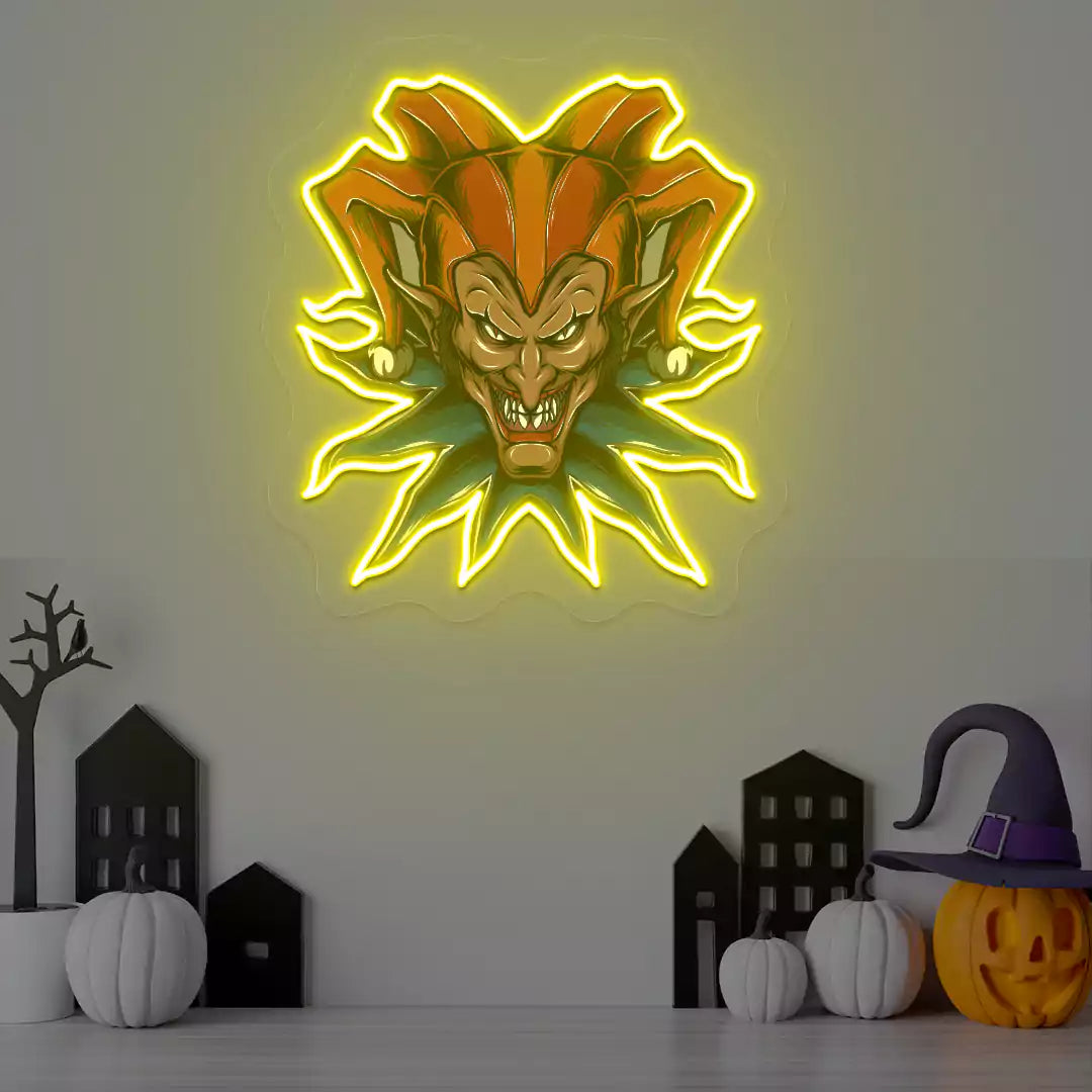 Fierce Jester Neon Artwork | Yellow