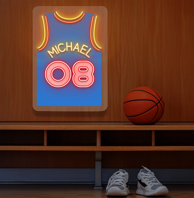 Personalized OKC Jersey Basketball Neon Artwork