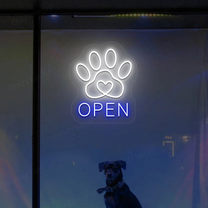 Paw Open Led Neon Sign