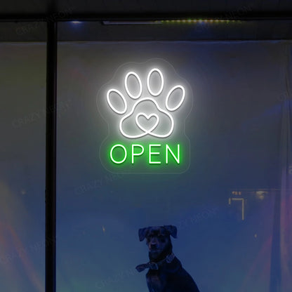 Paw Open Led Neon Sign