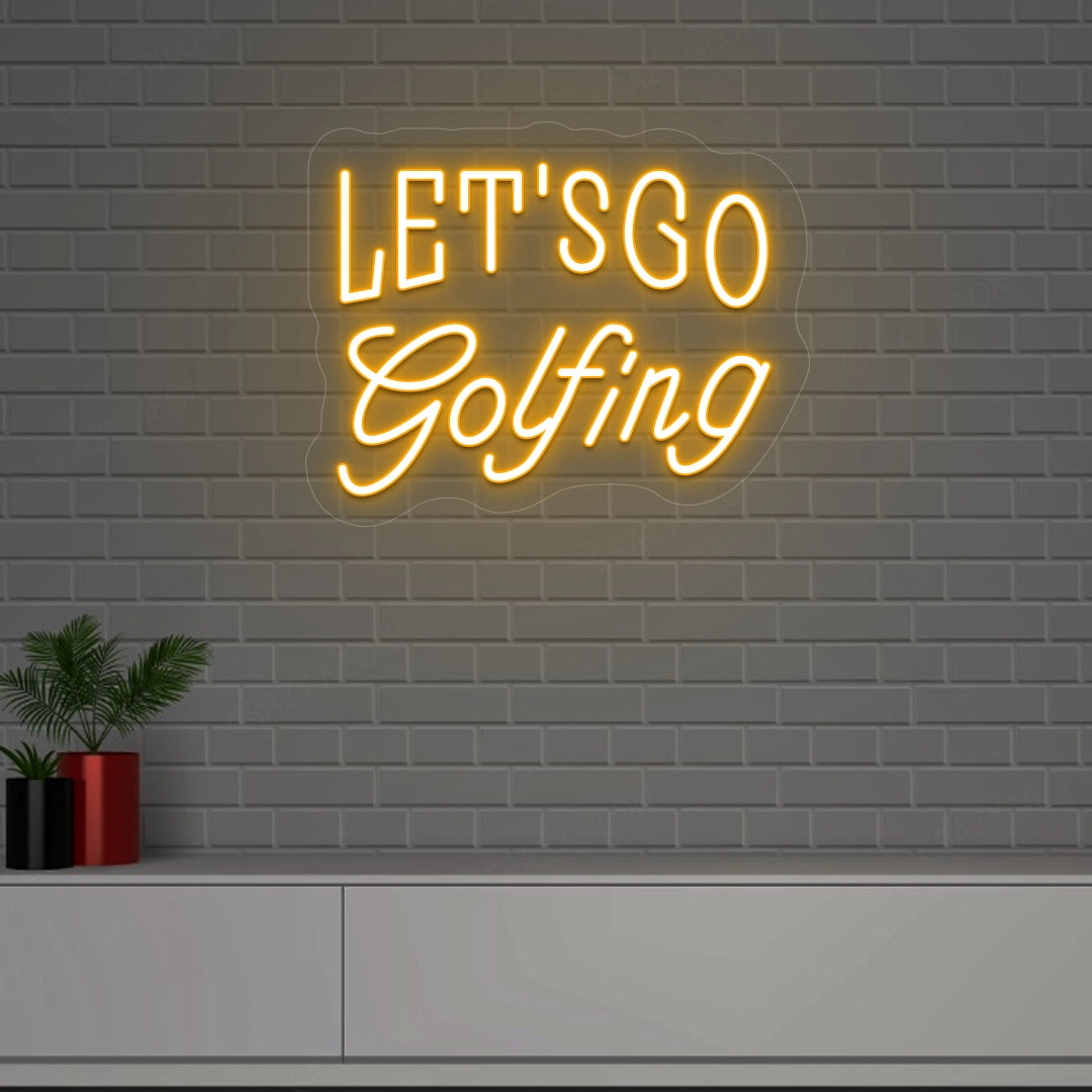 Let's Go Golfing Neon Sign | orange