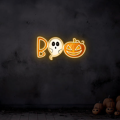 Boo Ghoul And Pumpkin Neon Artwork | CNUS019640