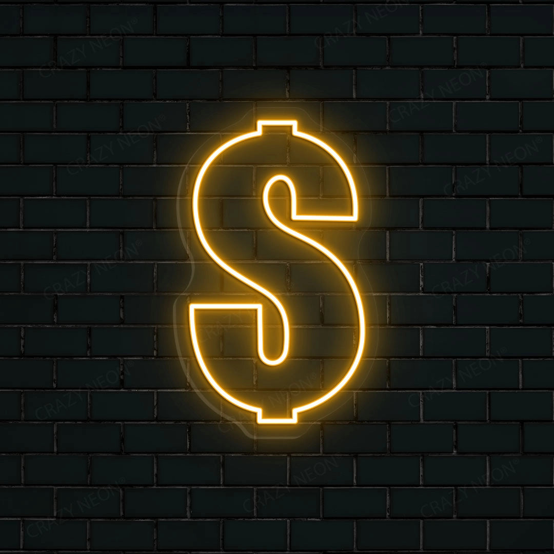 Dollar Neon Sign | orange