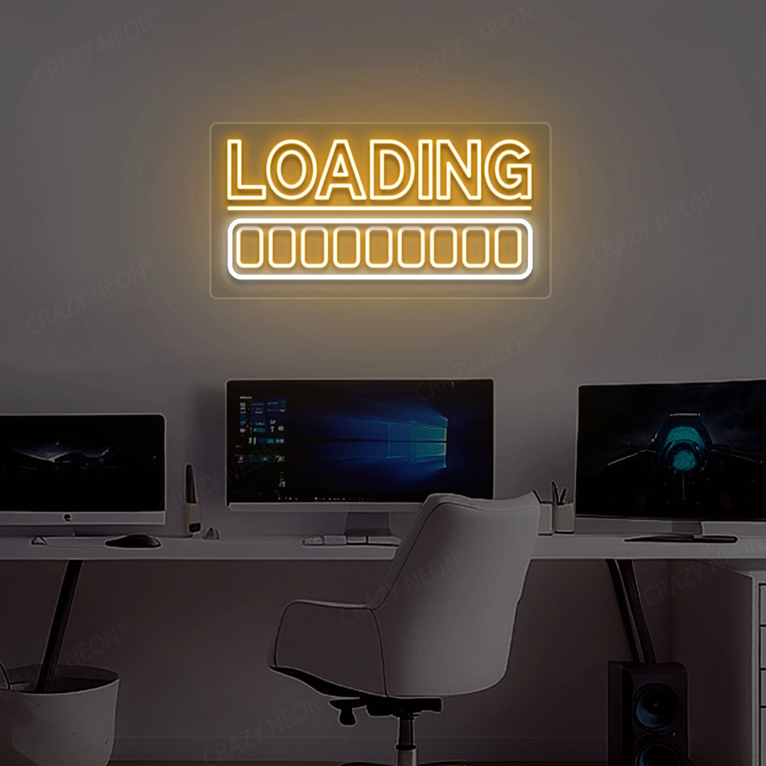 Loading Animated Neon Sign | Orange