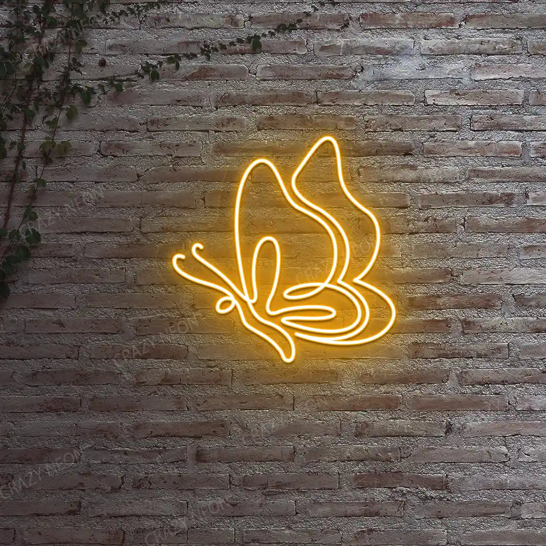 Elegant Butterfly Neon Sign | orange