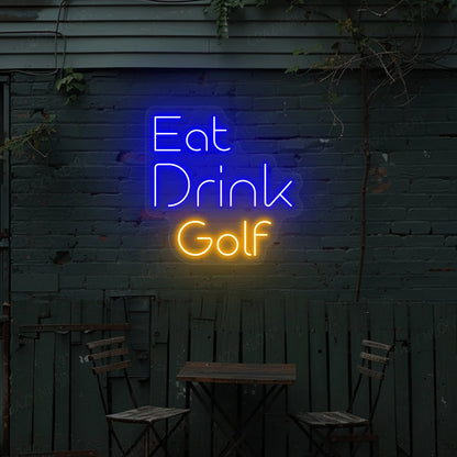 Eat Drink Golf Neon Sign | Orange