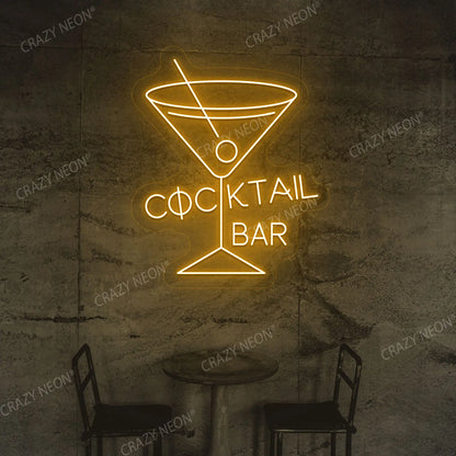 Cocktail Bar Neon Sign | Orange