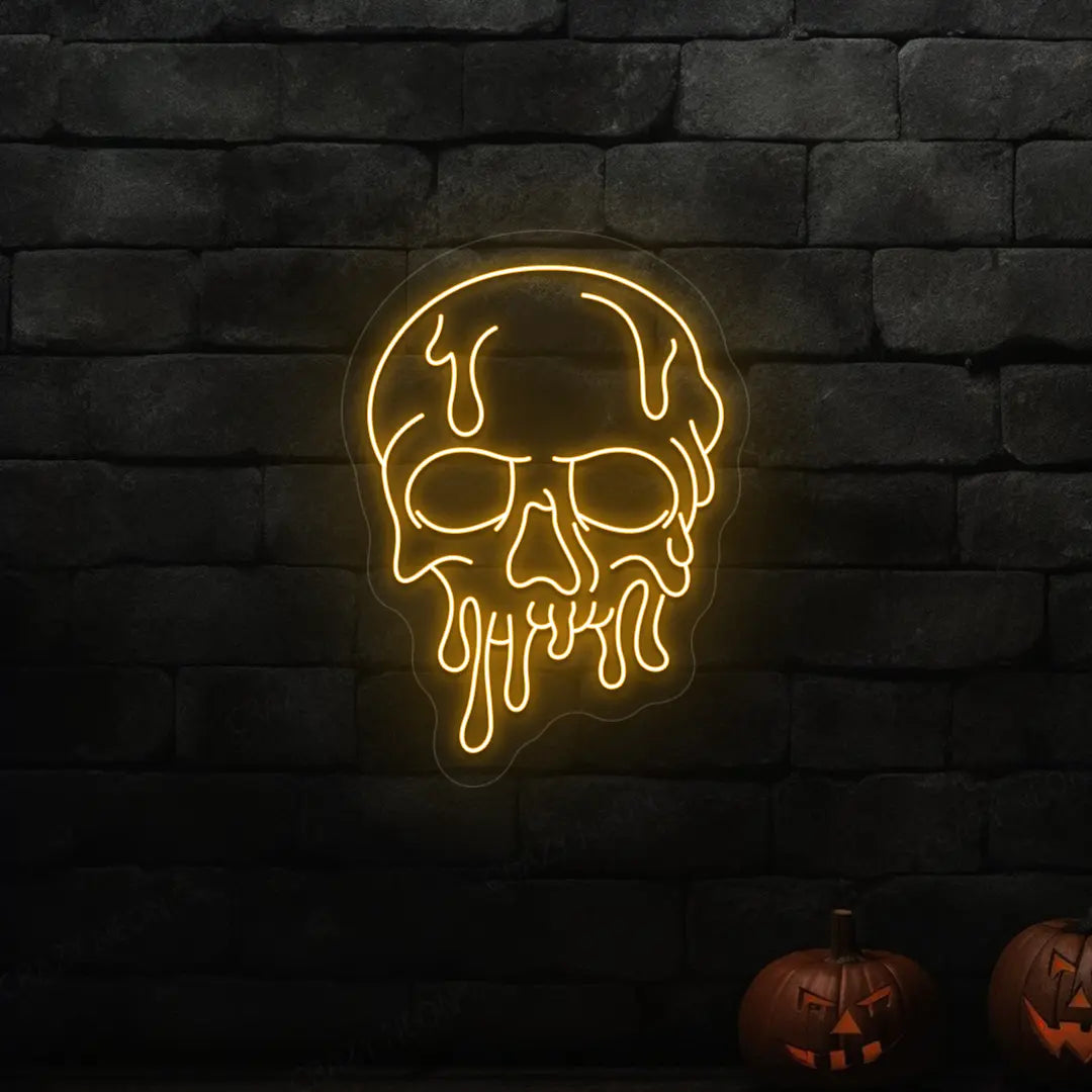 LED Skull Neon Sign | orange