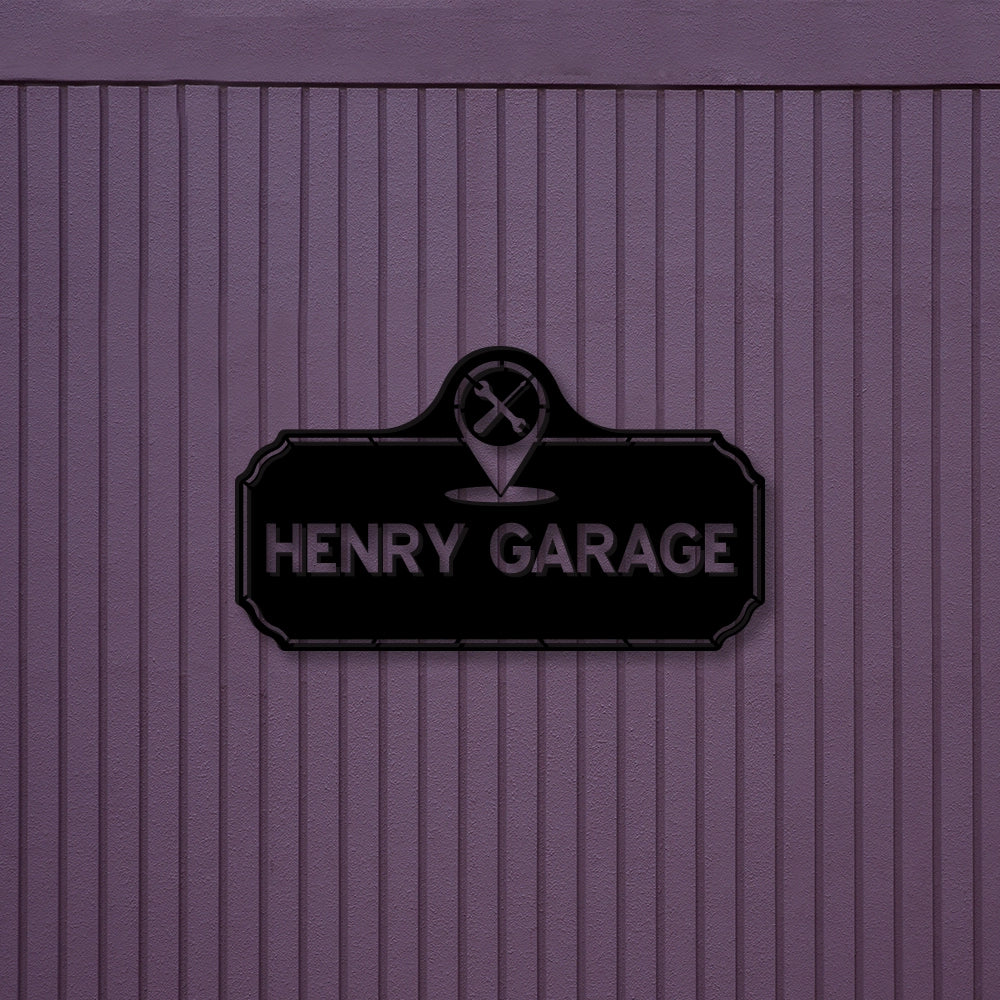 Custom Garage Name Metal Sign