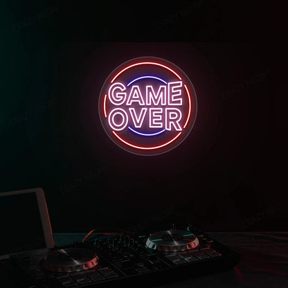 Cool Game Over Neon Sign | Pink