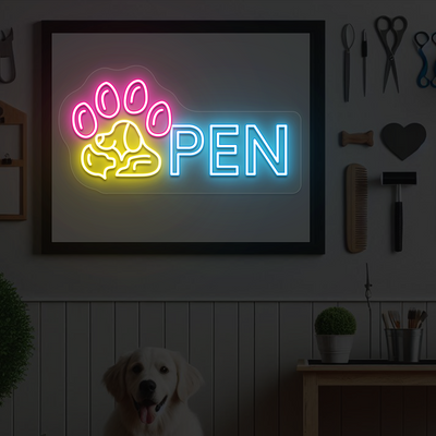 Pawfect Open Neon Sign | Pink